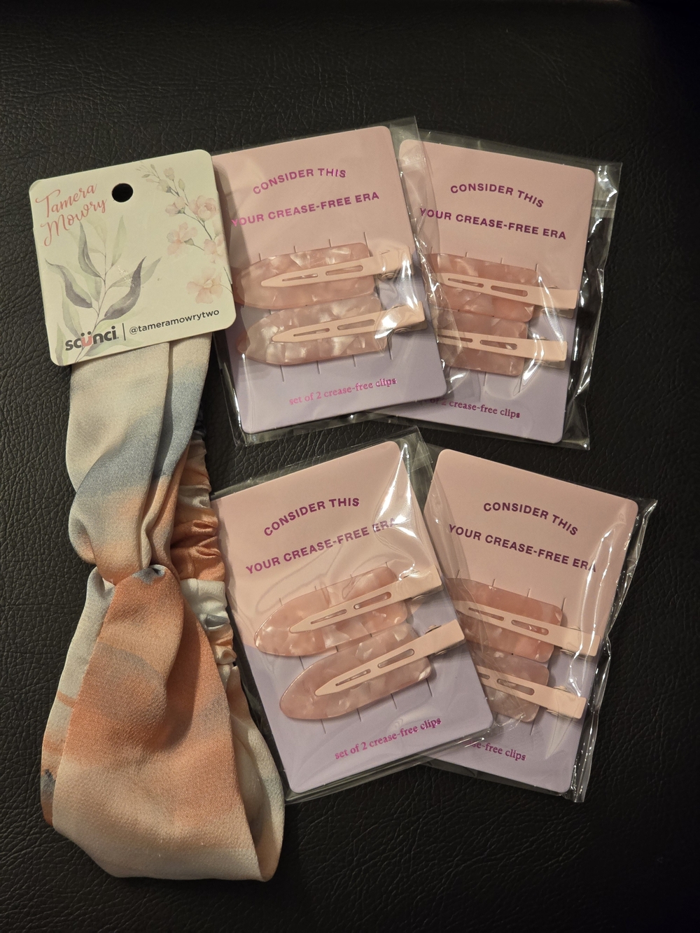 No Creade Hair Clips & Tie-Dye Headband - 5 Pc Set